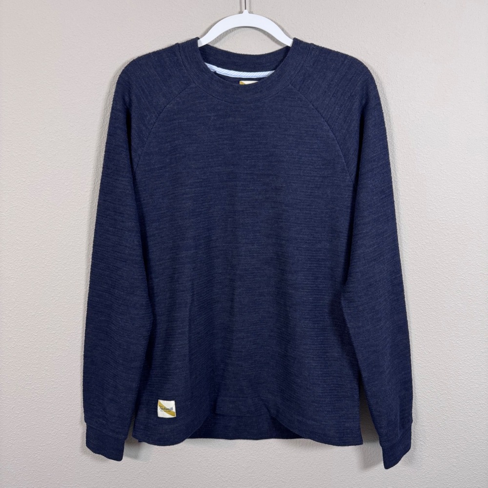 Tracksmith Navy Blue Merino Wool Blend Crewneck Running Sweatshirt Men's Medium